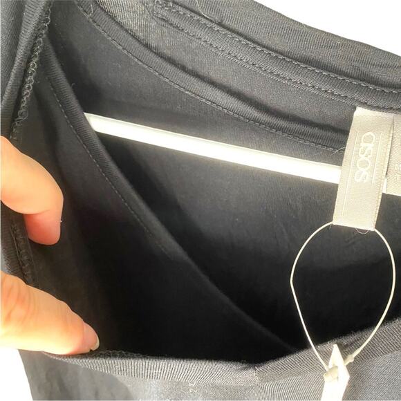 ASOS Maternity v-neck oversized top with tank Nursing ? black, US 2 NWT NEW - Picture 2 of 6